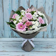 Букет цветов из:  Герберы, Альстромерии и Хризантемы в Гребенской