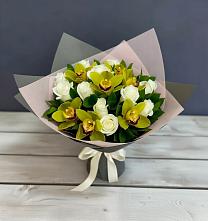 Букет цветов из:  Орхидеи и Розы в Гребенской