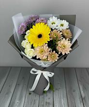 Букет цветов из:  Розы, Герберы и Хризантемы в Гребенской