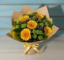 Букет цветов из:  Герберы и Хризантемы в Гребенской