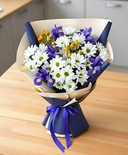 Букет цветов из:  Розы, Ирисы и Хризантемы #REPLACE_PRED# Гребенской