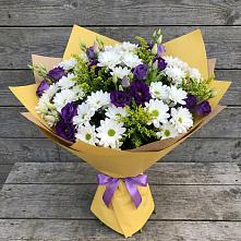 Букет цветов из:  Ирисы, Хризантемы и Ромашки #REPLACE_PRED# Гребенской