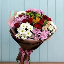 Букет цветов из:  Розы, Хризантемы и Альстромерии в Гребенской