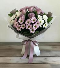 Букет цветов из:  Хризантемы и Розы в Гребенской