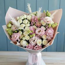 Букет цветов из:  Альстромерии и Розы в Гребенской